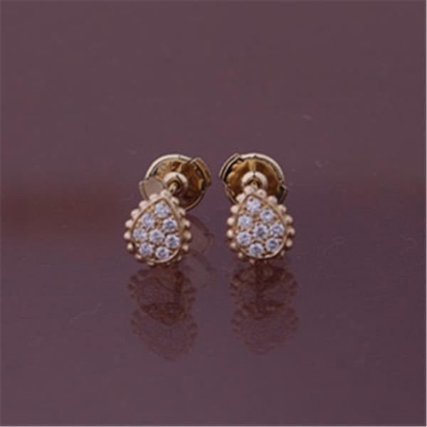French Fine Gold Jewelry Serpent Bohème XS Motif Ear Studs in Pink Gold Earrings