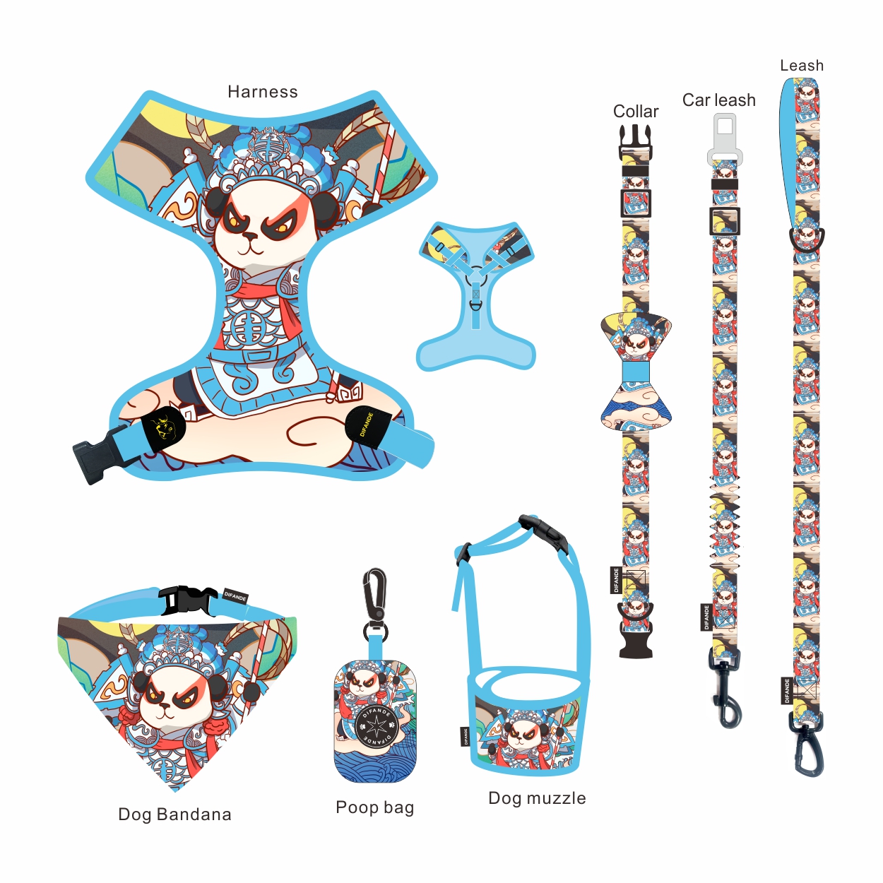 ODM Dog Harness Set Print Reflective Personalized Pet Accessories