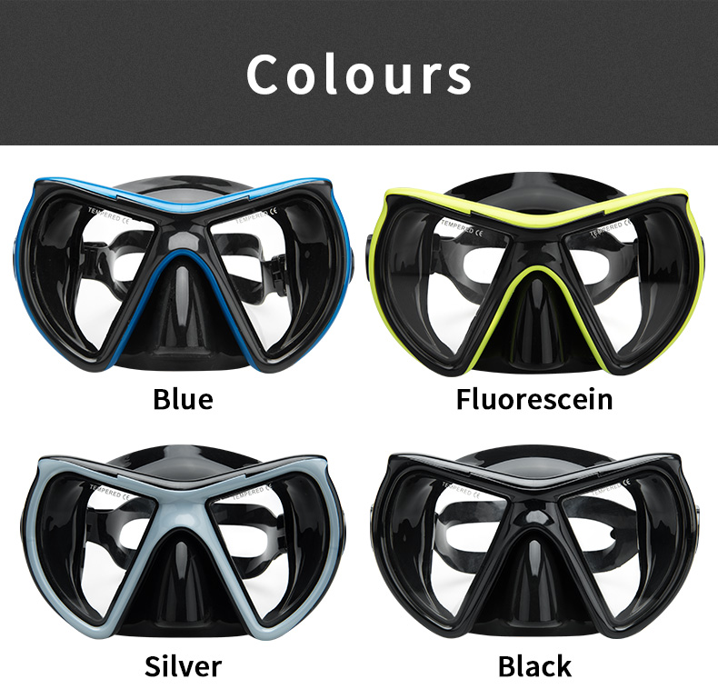 4mm Tempered Glass Dive Prescription Snorkel Mask Anti Fog Underwater
