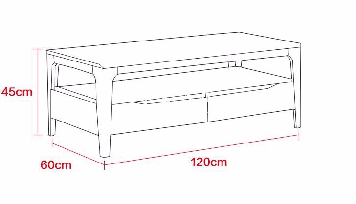 Solid Oak Wood 2 Drawers Sofa Table Center Table