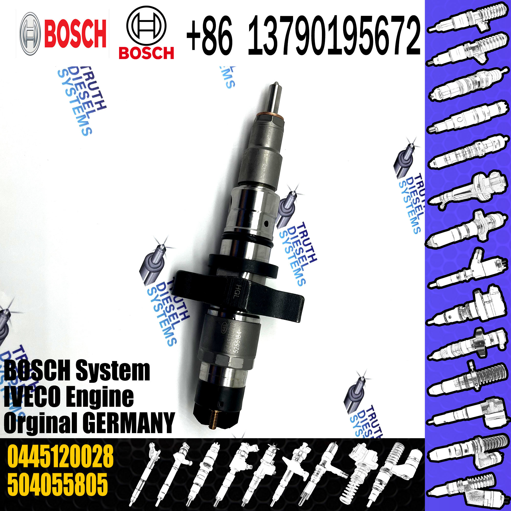 High Quality Common Rail Injector 0445120028 Diesel Engine Fuel Injection Nozzle 0 445 120 028 504055805 For IVECO