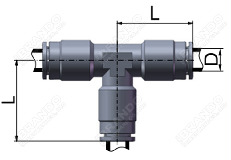 Male Branch Union Tee Push On Y Shape Pneumatic Hose Fitting 1/8" 1/4" 3/8" 1/2"