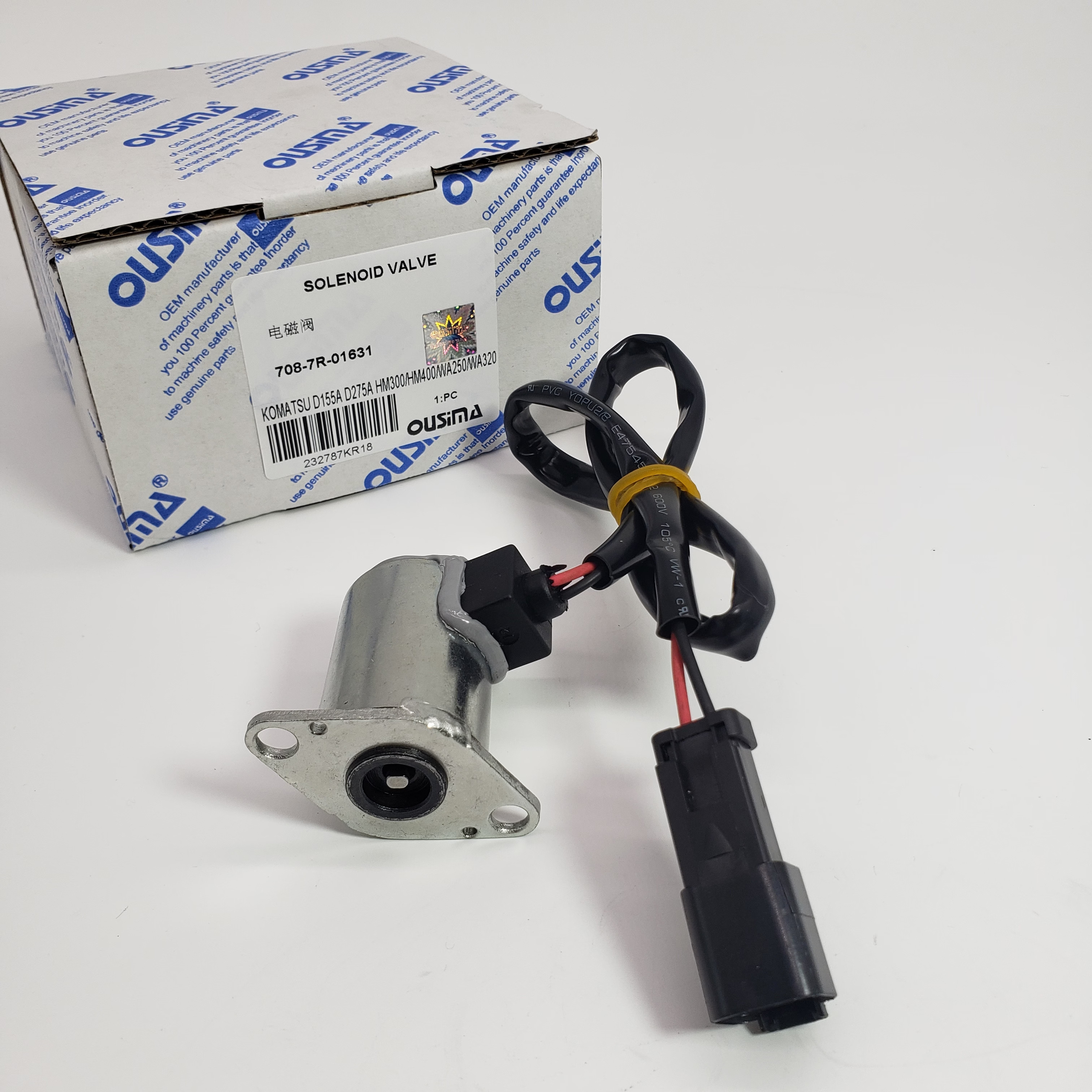 708-7R-0163 Excavator Solenoid Valve For Komatsu D155A D275A HM300 HM400 WA250 WA320