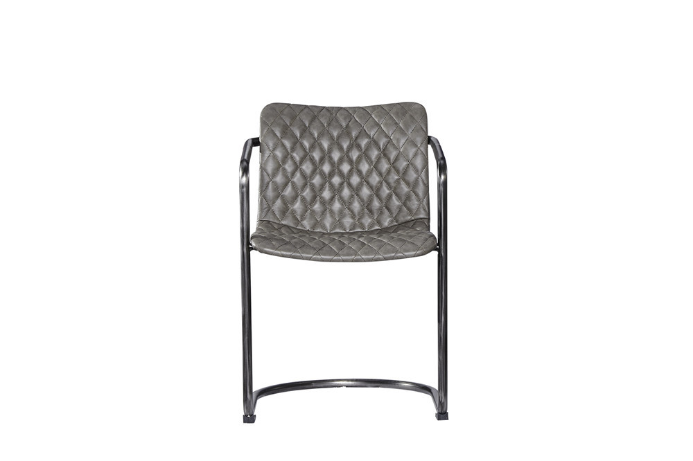 Soft Grey Leather Dining Room Chairs , Upholstered Dining Room Chairs With Arms