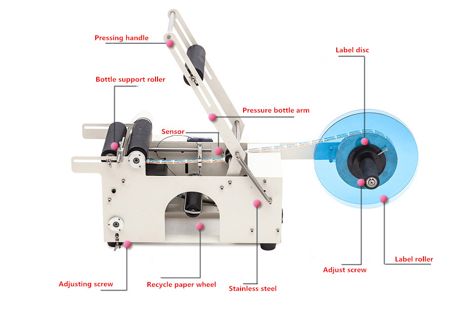 Adhesive Stickers Packaging Labeling Machine Semi Automatic For Food Beverage