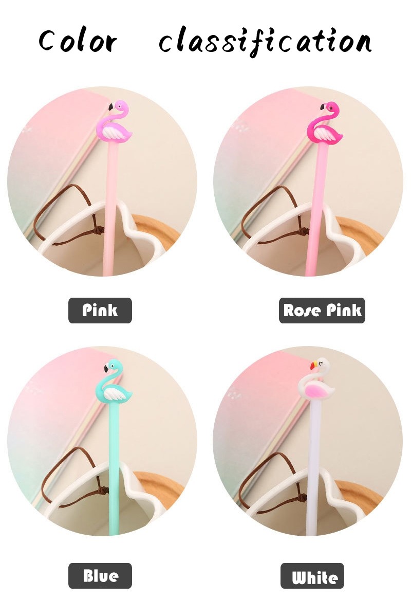 Silicone Head Flamingo Creative Gel Ink Pen 0.5mm Cute Neutral Pen For School Office