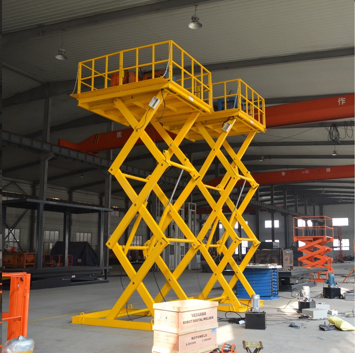 Stable And Safe Stationary Hydraulic Scissor Lift For Cargo Warehouse Scissor Lift Table