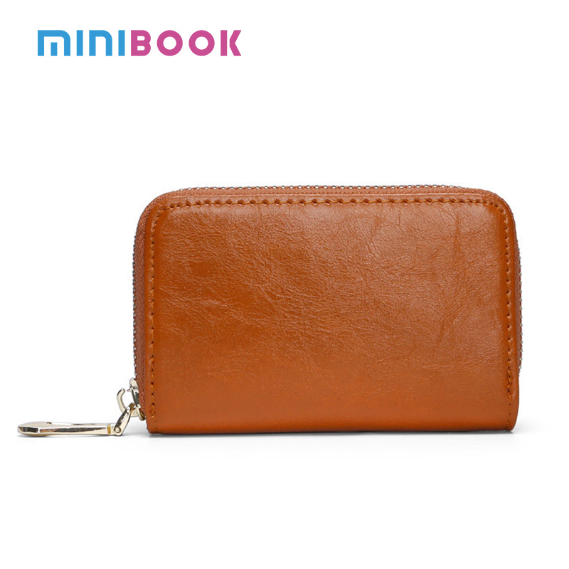 GENUINE LEATHER Accordion Card Wallet for Men Short Front Pocket Organ Card Holder