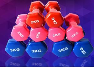China 0.5kg-10kg Home Gym Training women Vinyl Coated Dumbbells For sale on sale