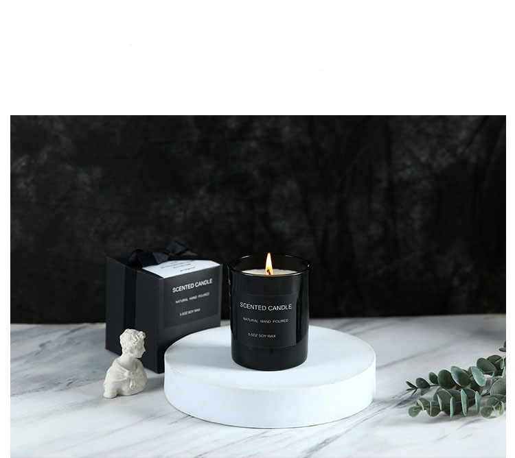 Custom Logo Glass Candle Jars Package with Ribbon Luxury Paperboard Candle Box Packaging