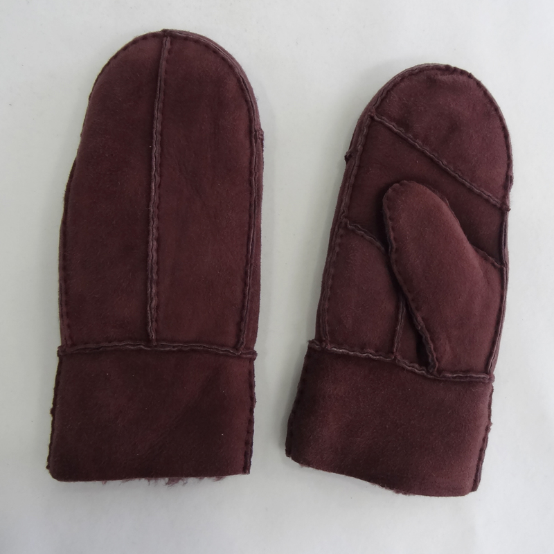 Wholesale cheap shearling mitten sheepskin gloves