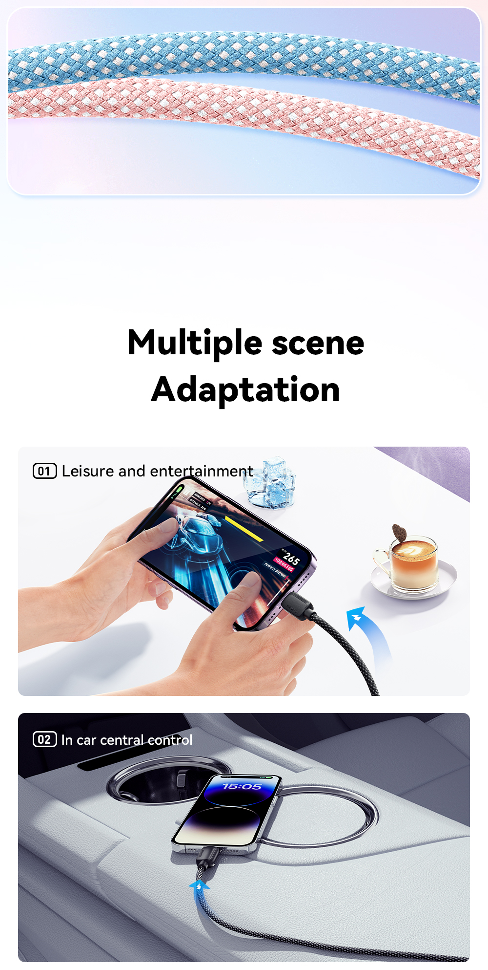 ESSAGER C-L PD 29W IP 12 13 15 USB C Cable Fast Charging ES-X46 Series