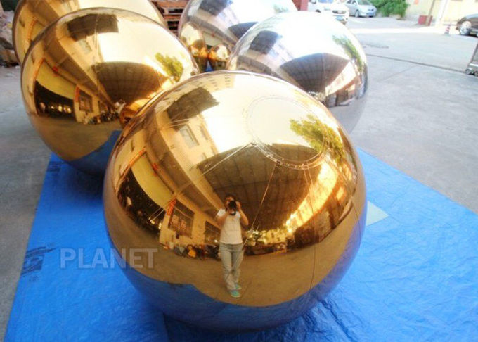 Durable Gold Inflatable Mirror Ball For Event Decoration EN71 EN14960 CE