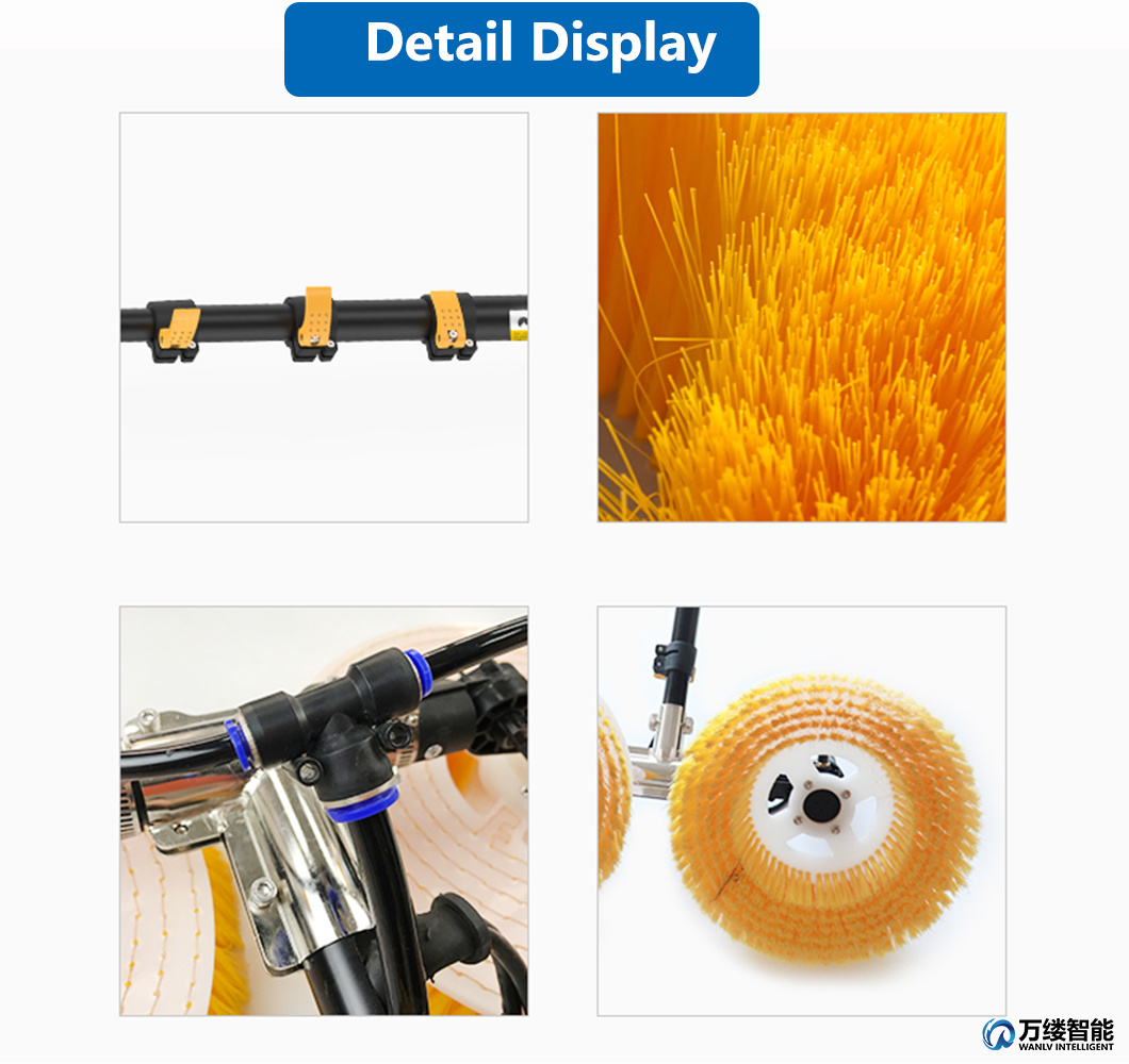 Factory Direct Hassle-Free Single-Head Solar Panel Brush and Pole Set with Patented Technology