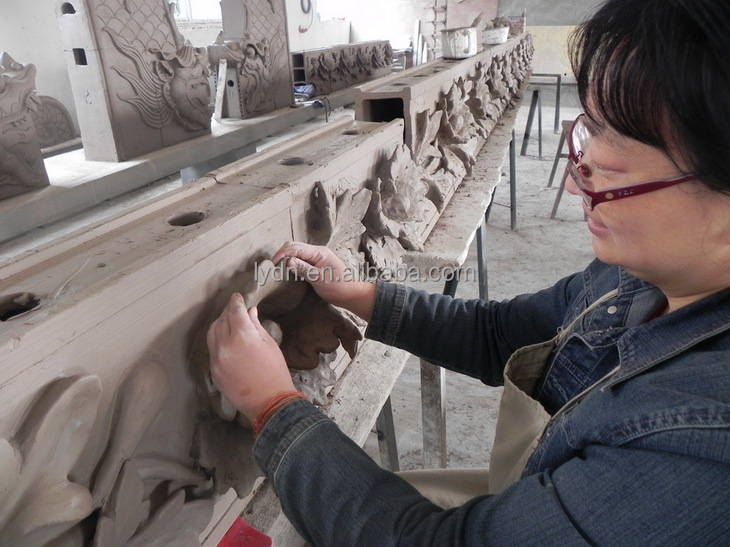 180*180 Chinese Temple Arch Gate Retro Style Faux Ceramic Clay Roof Tiles for Concrete Structure