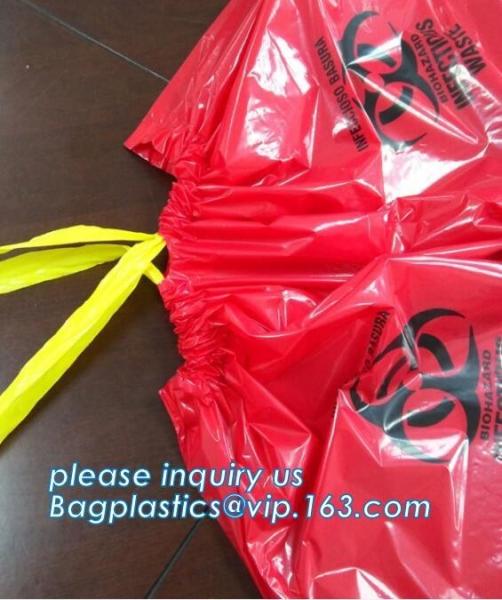 Disposable Hospital Medical Waste garbage Biohazard Collection Bags, Plastic pe