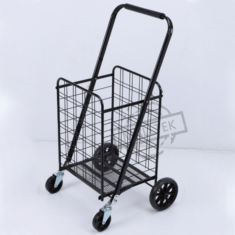 EVA Wheel Steel Folding Supermarket Trolley Cart Q235 Steel For Shopping