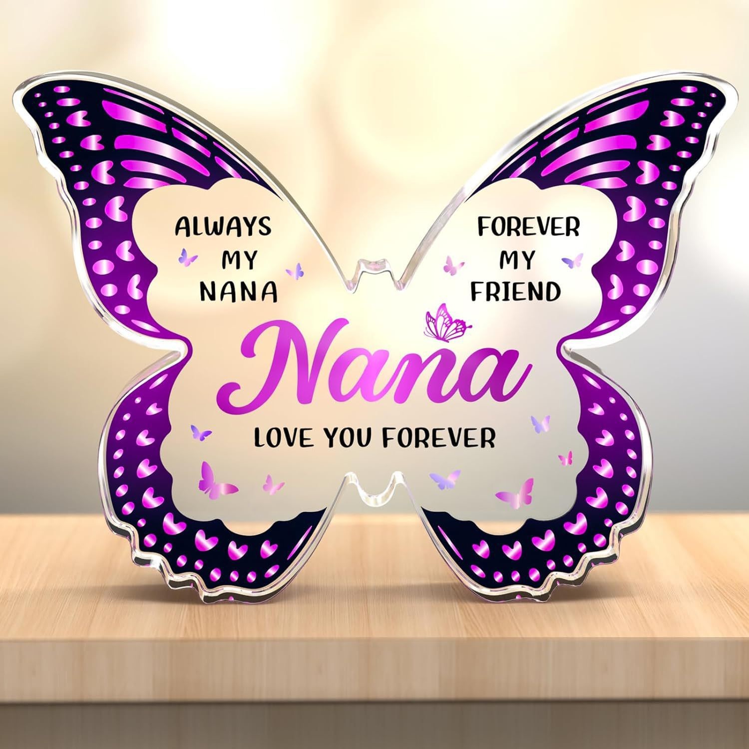 Stylish Acrylic Butterfly Thanksgiving Plaque For Mother's Day Surprise Gift Desktop Decor With Custom Printing