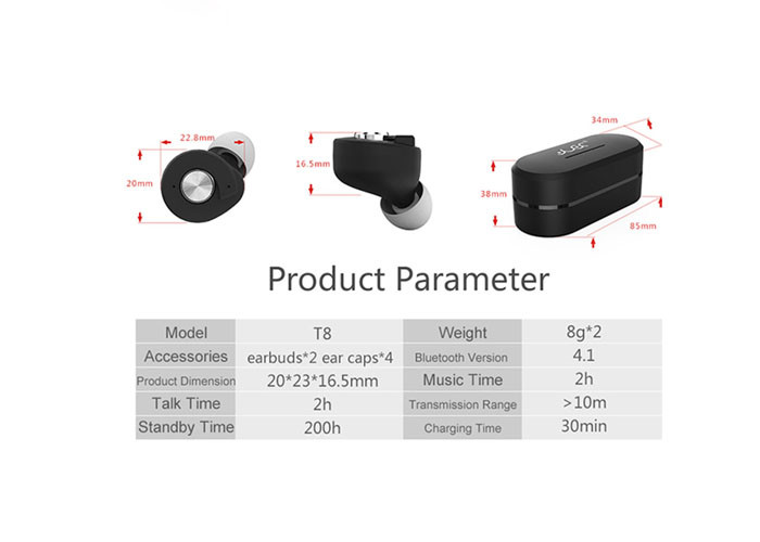 Black Color Wireless Soundproof Earphones , Bluetooth Noise Cancelling Earbuds