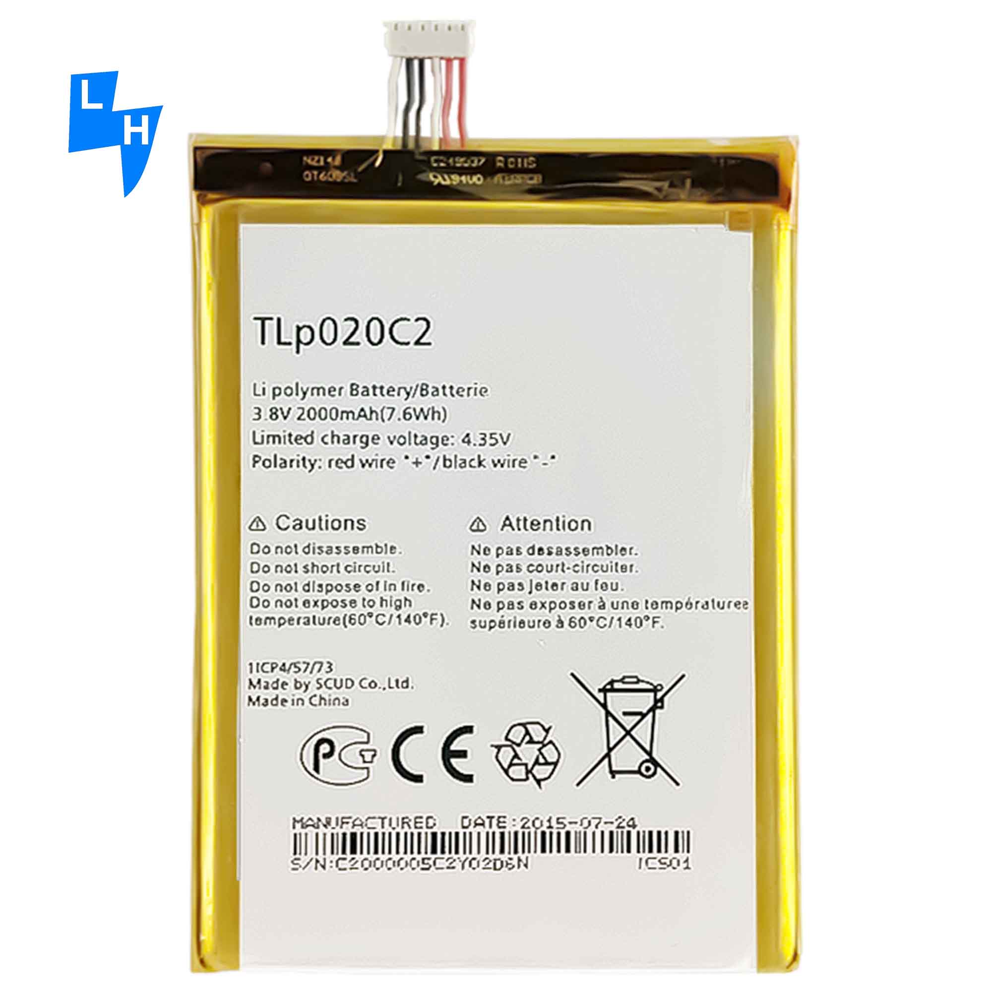 Idol Alpha OT6032 OneTouch OT6034 alcatel Alpha Replacement Battery for OT6037Y OT6040D