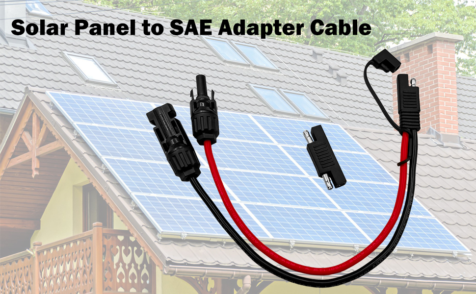 10AWG SAE to Solar Panel Adapter Extension Cable RV Solar Panel Connector Cable for RV Caravan Solar Panels Battery Charge