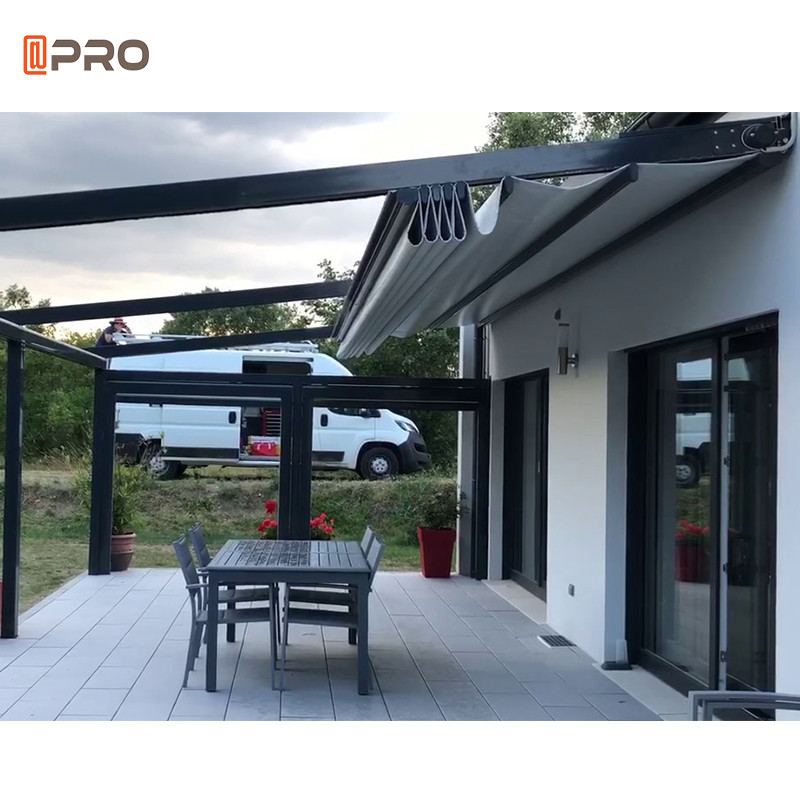 Water Resistant UV Rays Retractable Sun Shade For Pergola