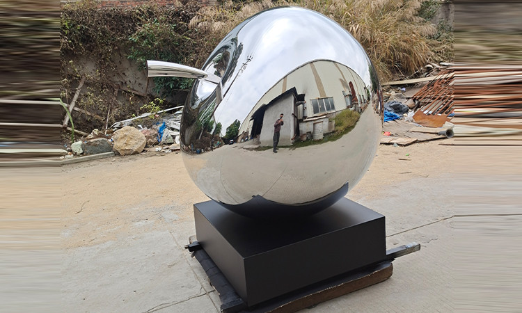 Metal Polished Stainless Steel Fruit Apple Sculpture Outdoor Decoration