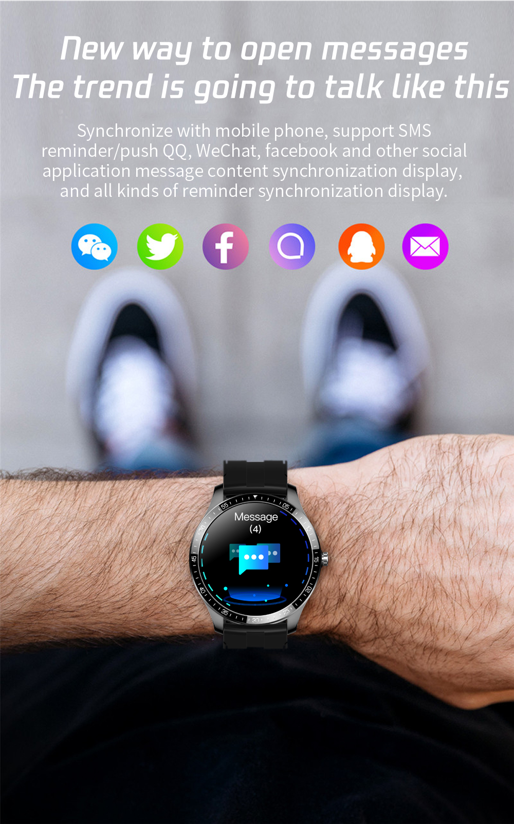 IP68 Silicone Smart Watch , 240*240 Smart Ecg Temperature Bracelet