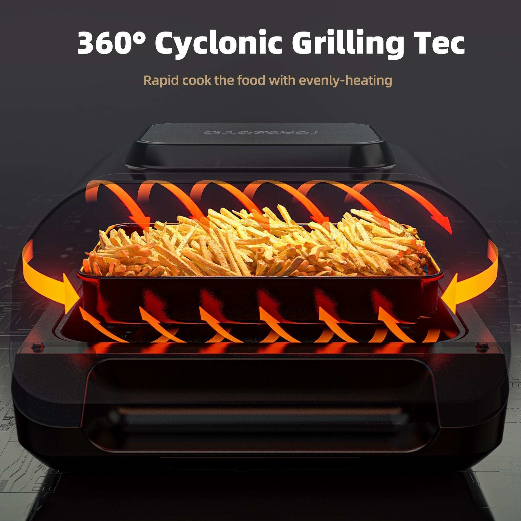 Home Smart 10l 7 In 1 Oil Free Fryer Observation Window Power Xl Air Flyer Fryer Grill