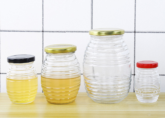 4 Oz Honey Jars Transparent Spiral Storage Tank High Borosilicate Glass