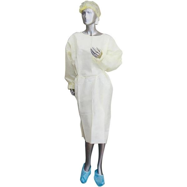Hospital Nonwoven Cpe Blue Isolation Gown With Cuff