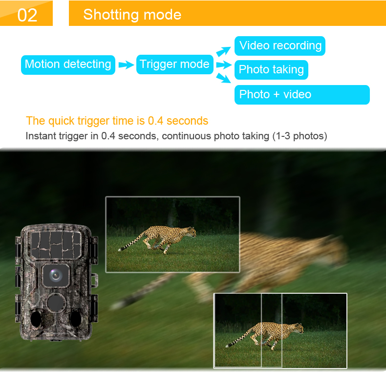 hunting camera shutting mode