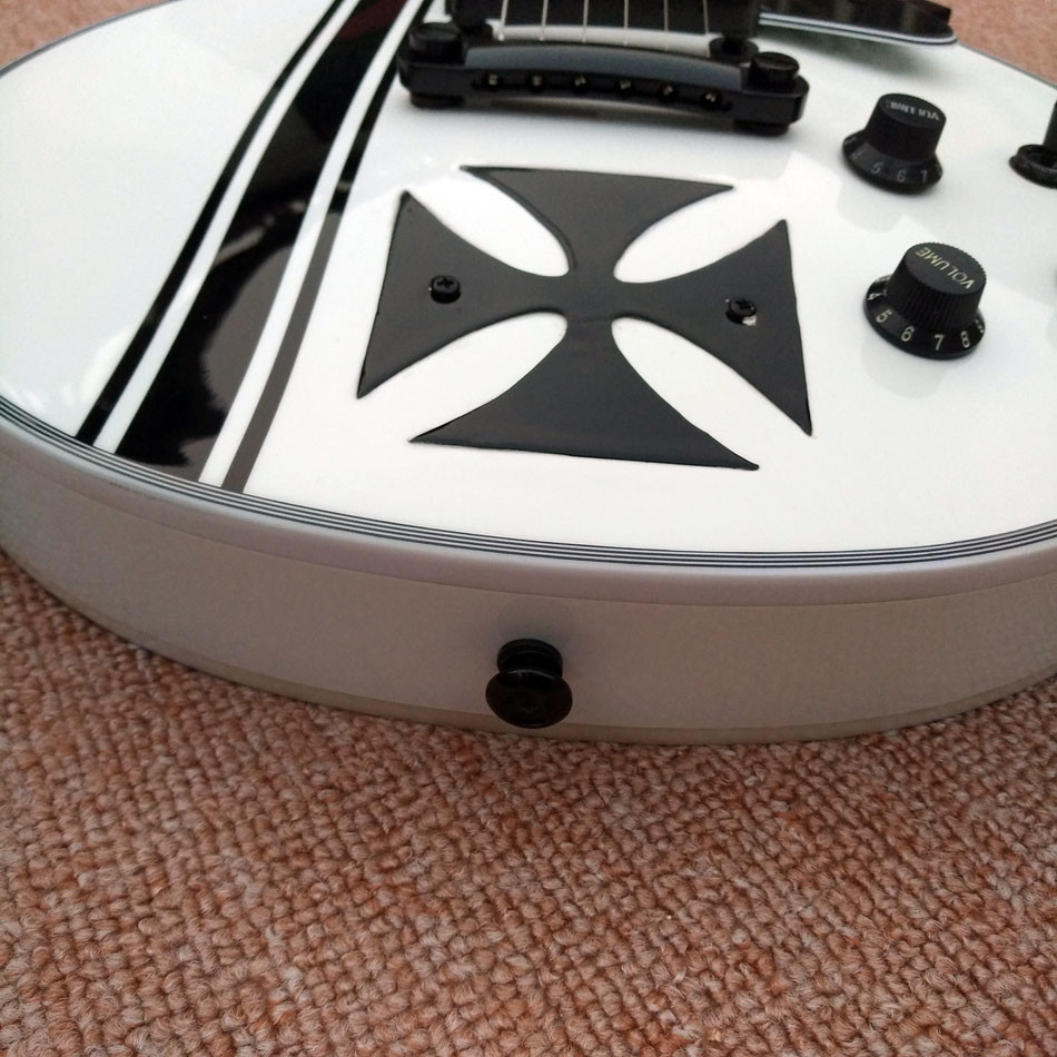 In stock Custom LTD Iron Cross SW James Hetfield Signature Electric Guitar EMG Snow White, Rosewood Fingerboard, Free sh