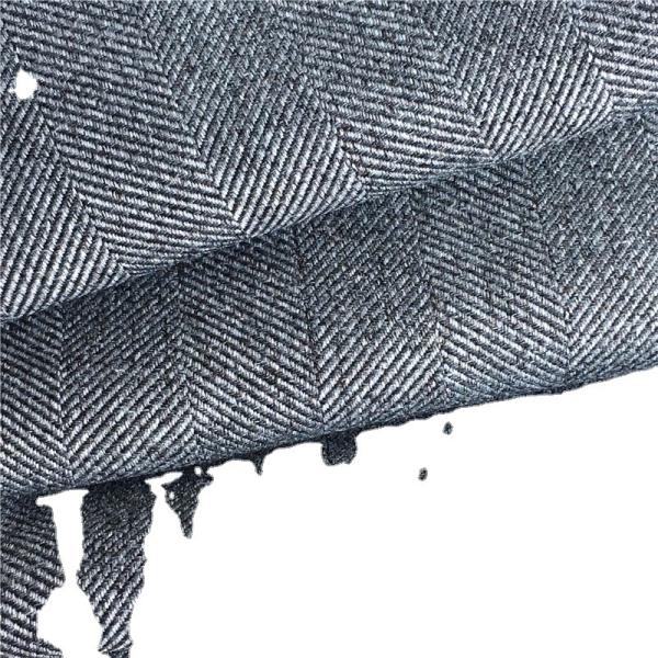 100% Polyester Heavy Weight Ash Wool Imitation Cation Woven Wide Herringbone