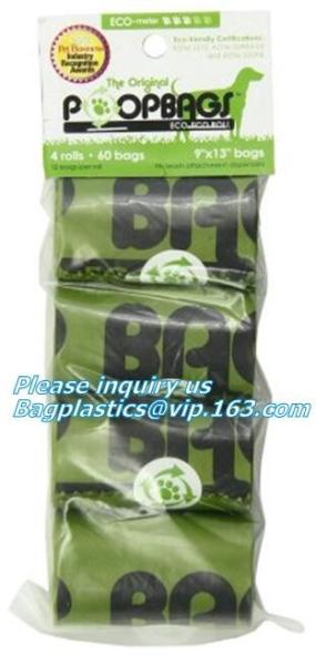 Cornstarch 100% compostable biodegradable dog poop bags, Dispenser with recycle
