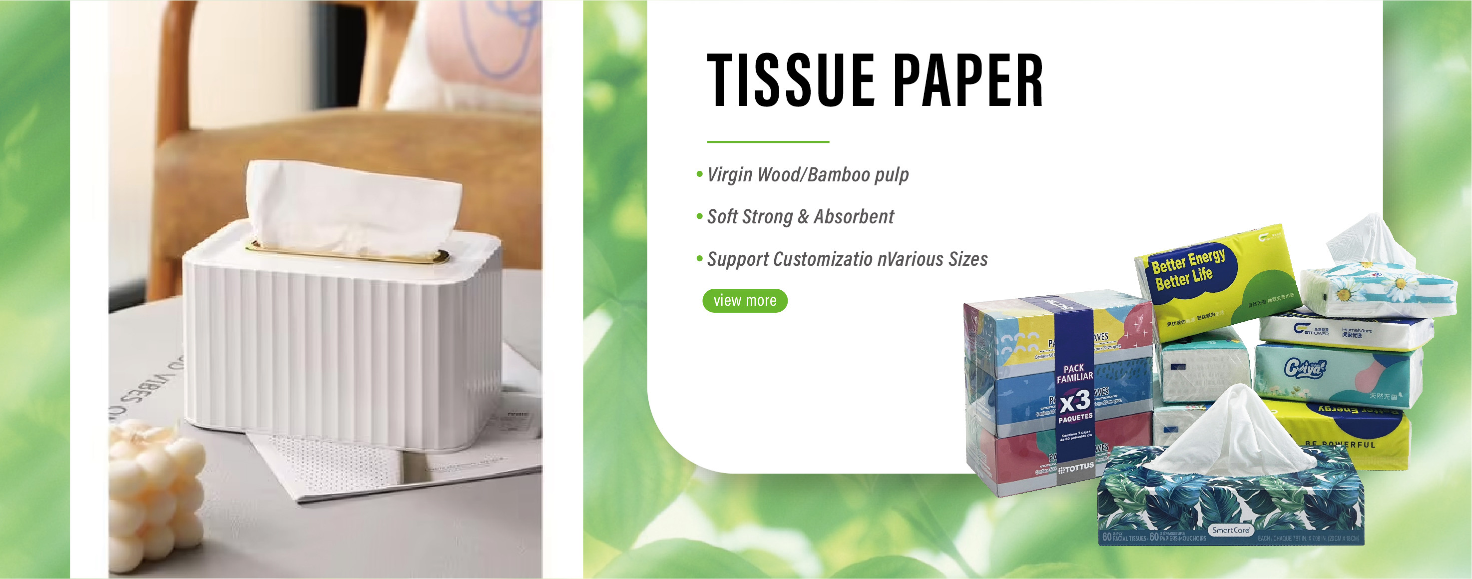 Wholesale Paper Custom Logo Wood Bamboo Facial Tissue China Tissue Paper Wholesale