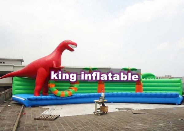 Quality Custom Dinosaur Colorful Inflatable Shore Bench For Huge Inflatable Water Park Pool for sale