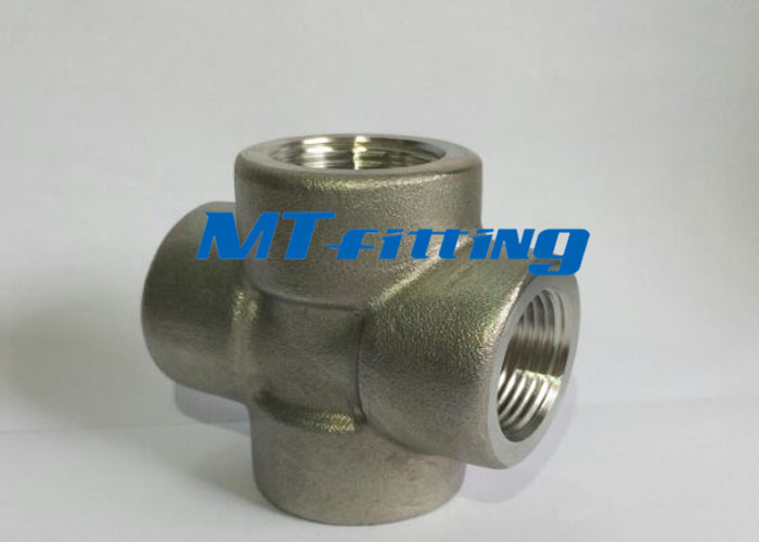 ASTM A182 F317L Stainless Steel High Pressure Fitting Cross With Threaded End