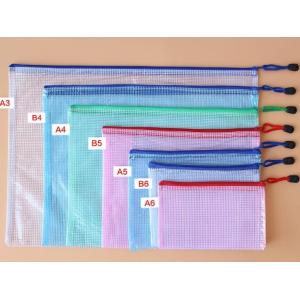 Custom A4 B4 Size Clear Waterproof PP Document Bag Mesh Zipper Pouch for