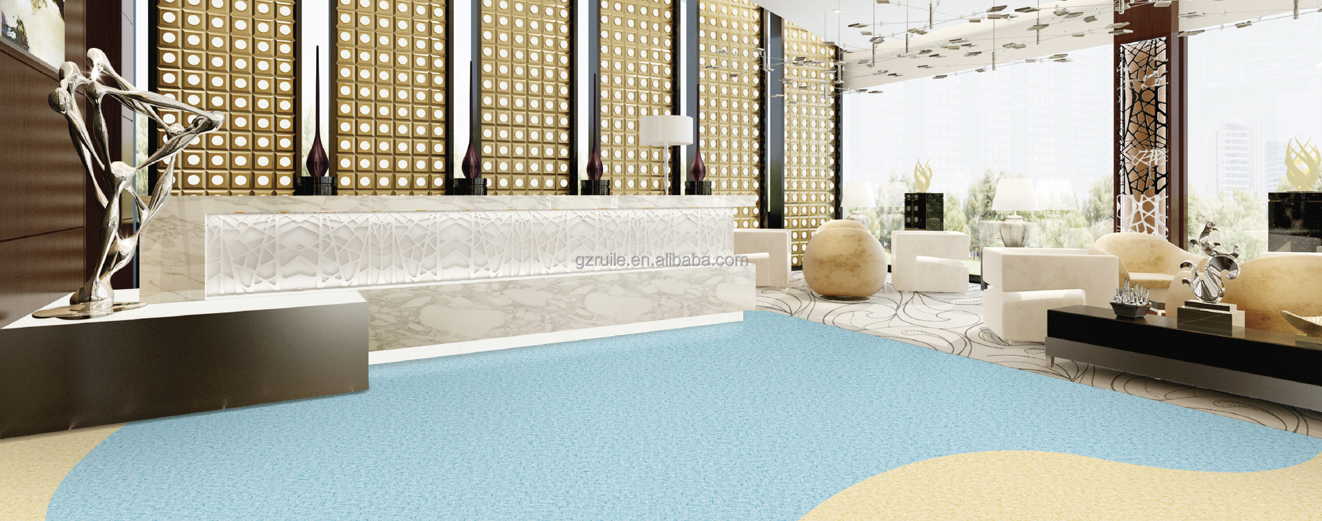 Dry Back Heterogeneous Flooring 1.8mm-3.0mm Heterogeneous Sheet Vinyl