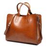 Buy cheap Brown Soft Tan Shoulder Pu Leather Purse Tote Bag With Zipper from wholesalers