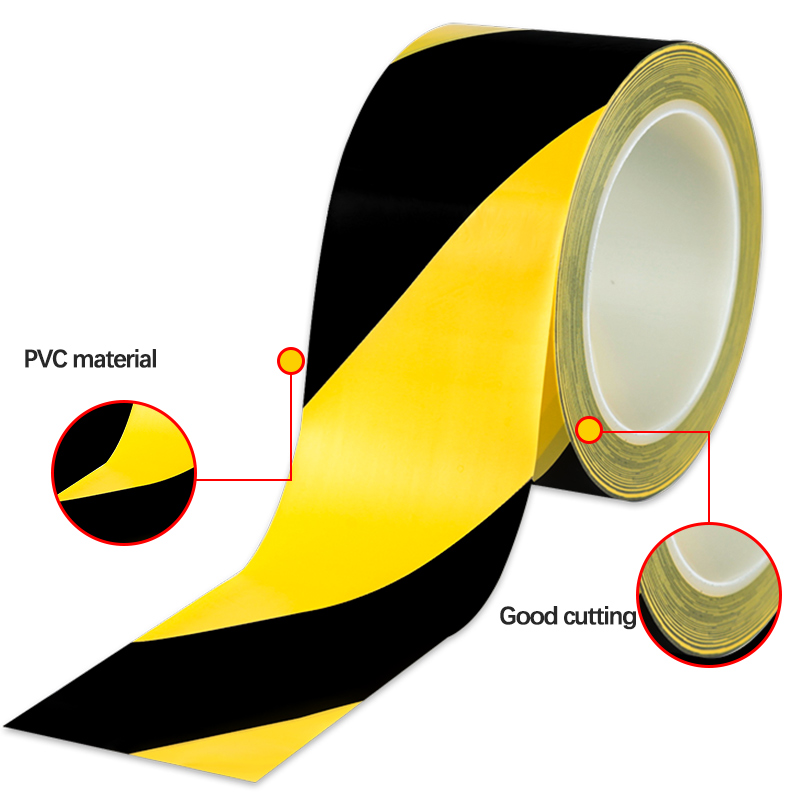 Colorful Yellow Black PVC Marking Tape For Hazard Pe In Underground Road