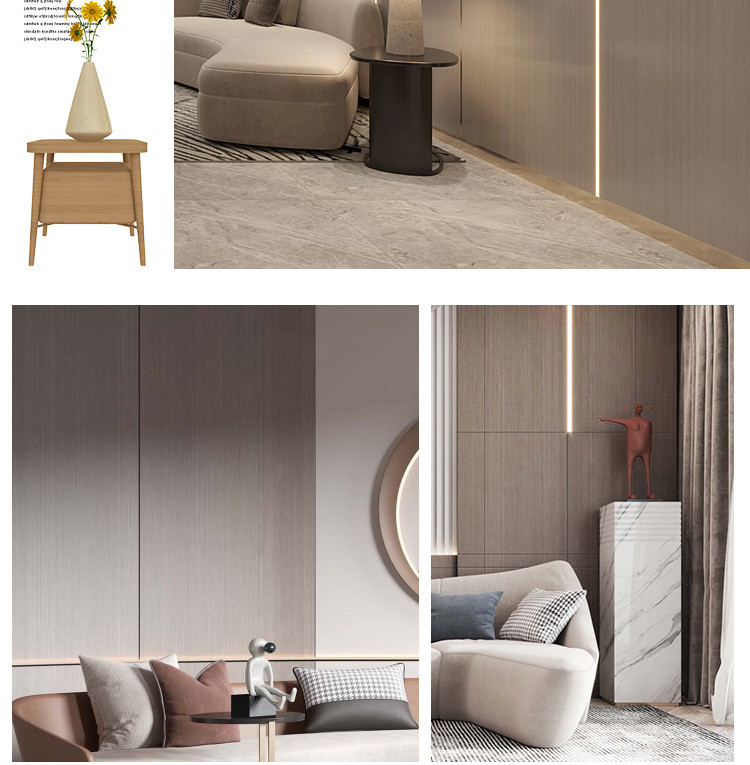 Eco Friendly Fireproof Decorative Wood Grain PVC Bamboo Fiber Wall Paneling