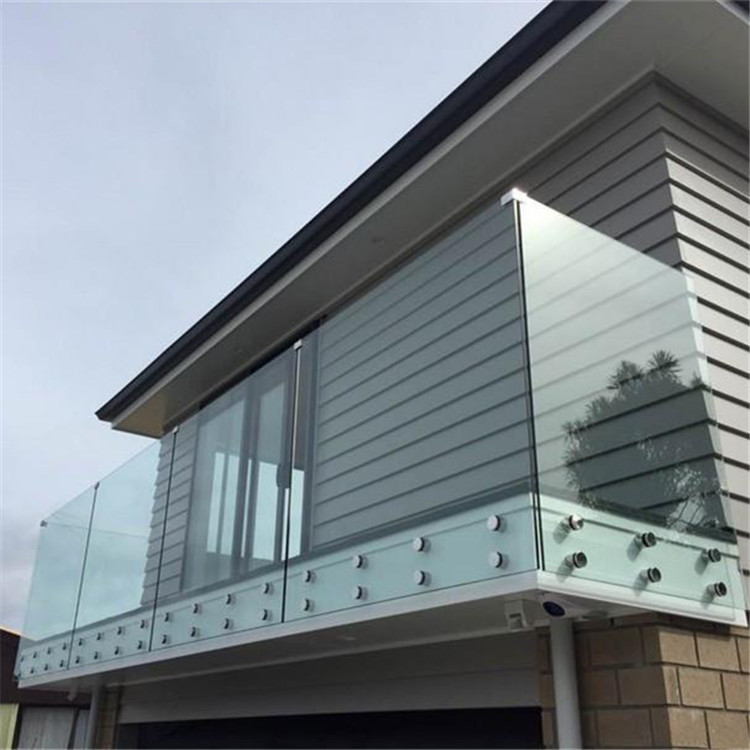 Floor Mounted Stainless Steel Glass Balustrade , Standoff Building Deck Railing