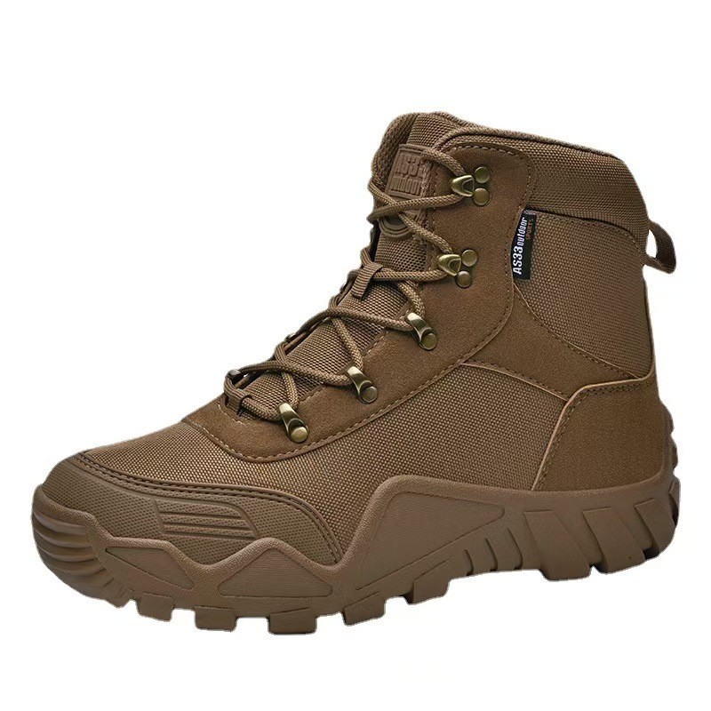 Mid Top Camo Tactical Boots Breathable Sweat Absorbing Large Size Combat Shoes