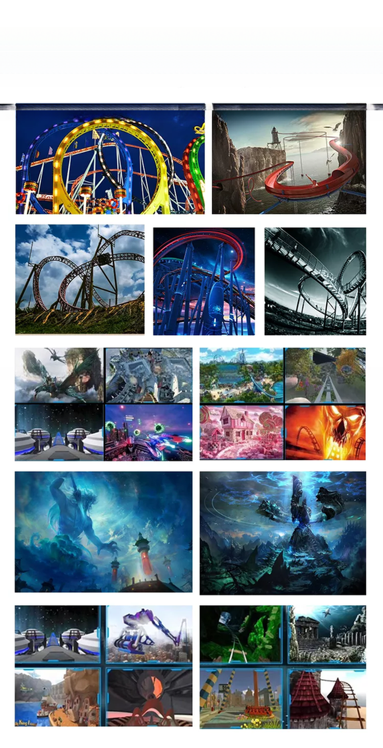 Amusement park Virtual Reality 9D VR 360 Degree Rotating Roller Coaster VR Cinema Simulator