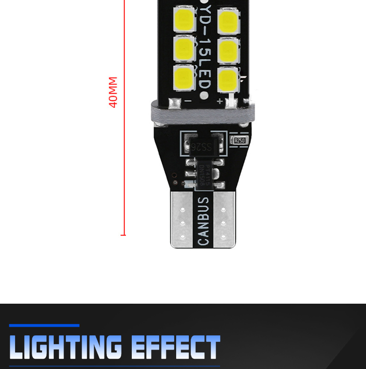 W6W WY16W 15 SMD Automotive LED Headlight 2835 Stop Light T15 Car Led Light