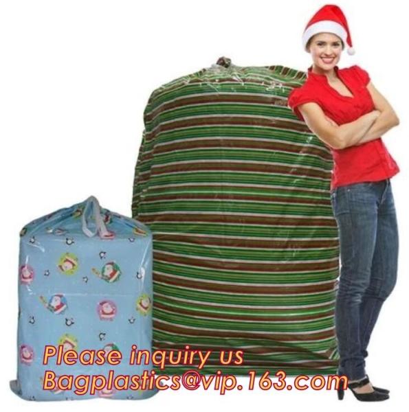 Giant PVC/EVA gift toy drawstring plastic storage packing bag with handle,XMAS