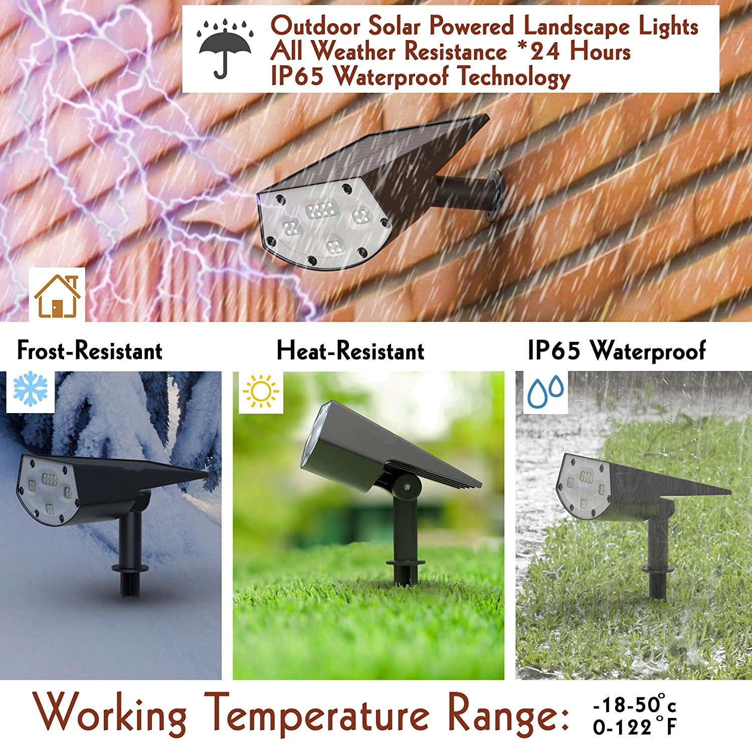 Solar Lights Outdoor, Solar Powered Pathway Landscape Light For Garden /Lawn/Patio/Yard/Walkway/Driveway- Made of Rust-Free