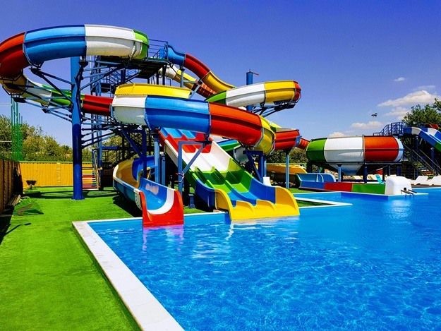 Aqua Theme Park Swimming Pool Games Rides Fiberglass Water Slide For Adults
